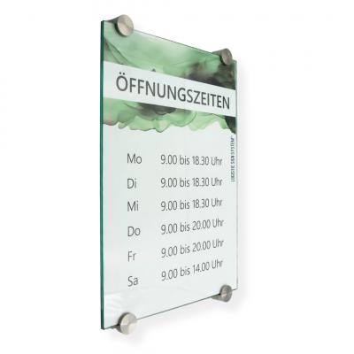 Tuerschild VITRUM P Glasschild fuer Buero DIN A2